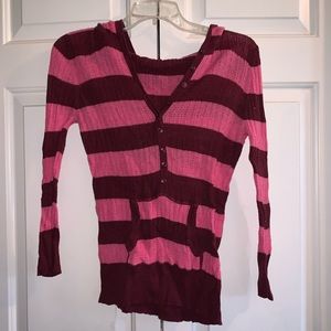 Lightweight Button-down Sweater Hoodie